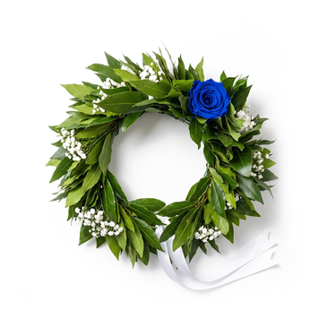 Laurel Crown with Gypsophila and Preserved Rose